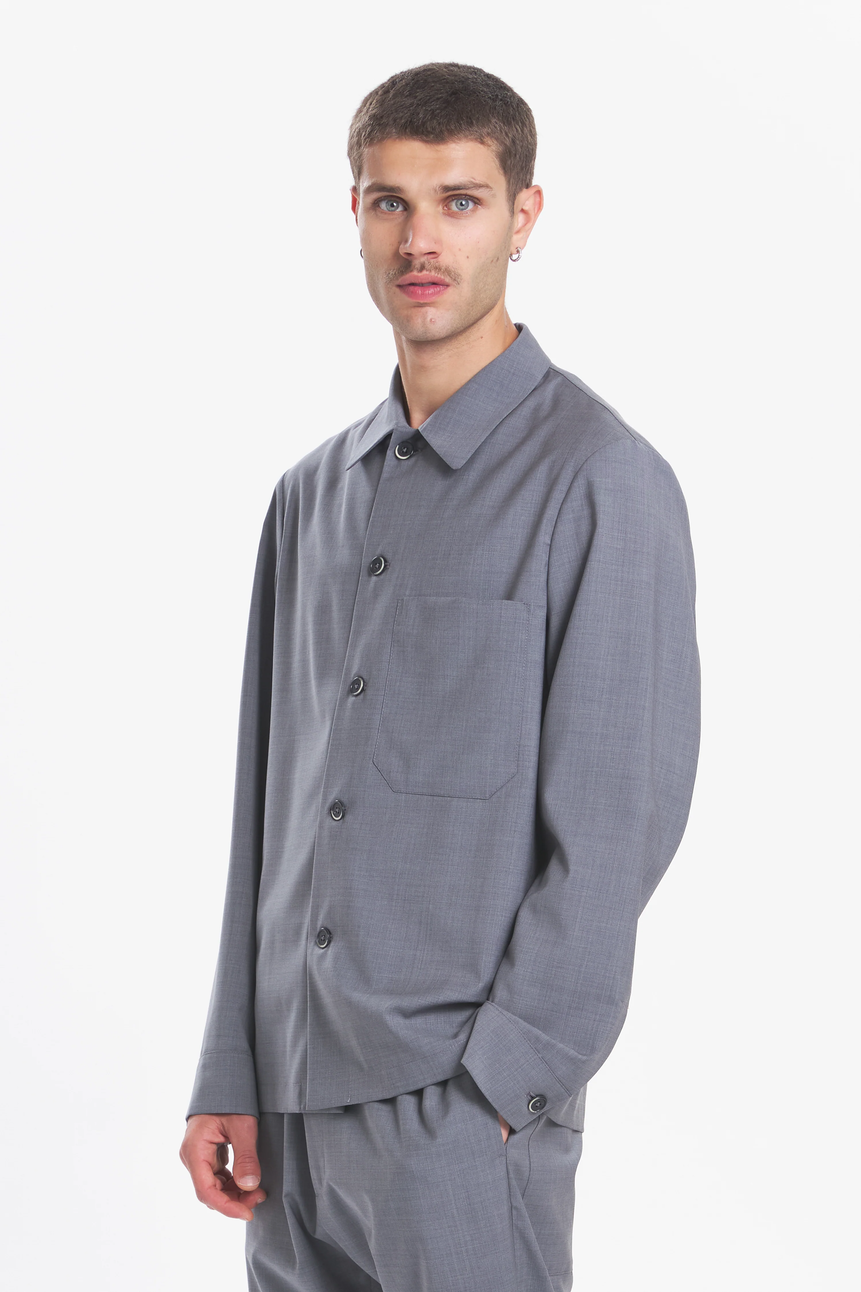 Overshirt Cedrone Tropical Grigio - Image 3