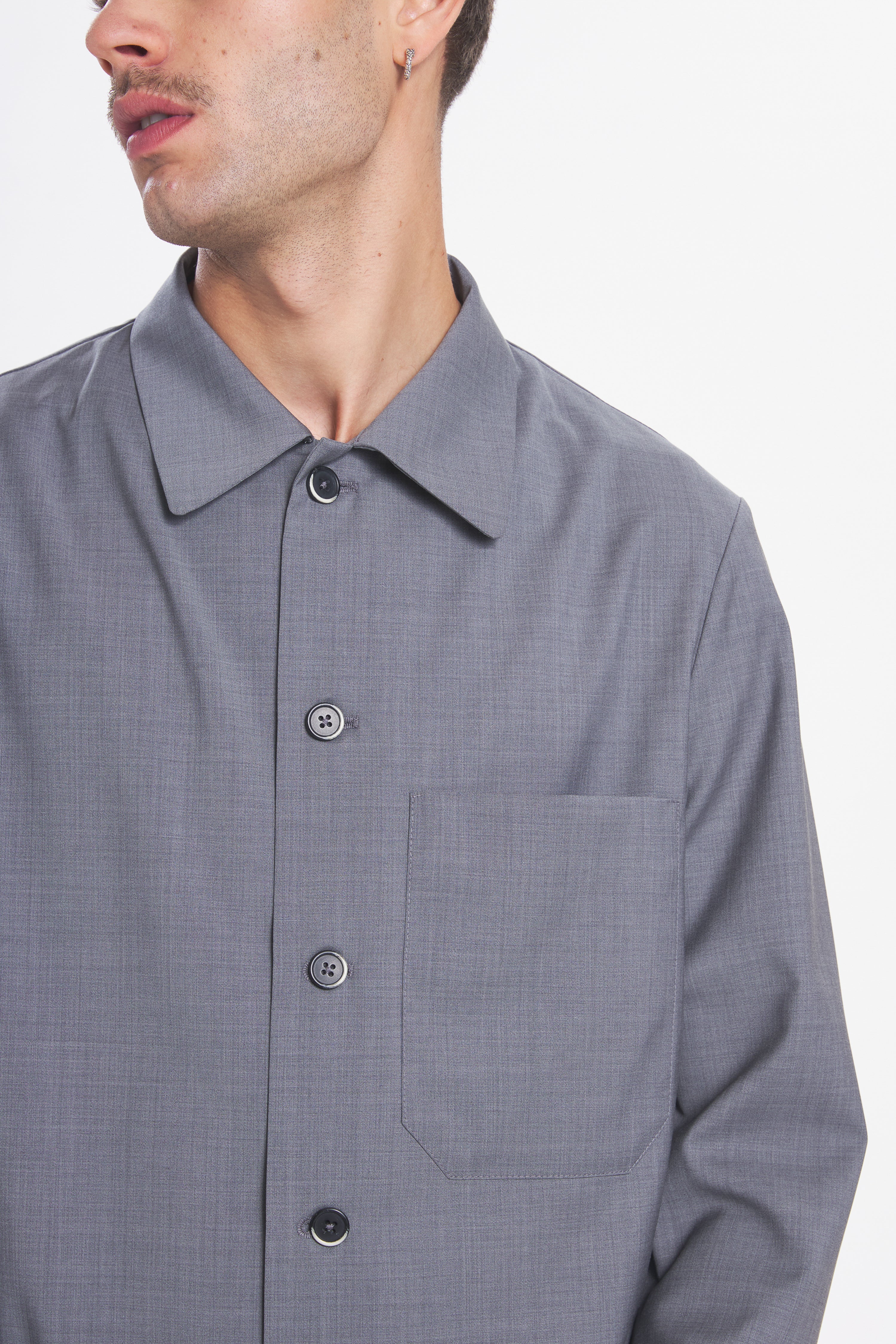 Overshirt Cedrone Tropical Grigio - Image 4